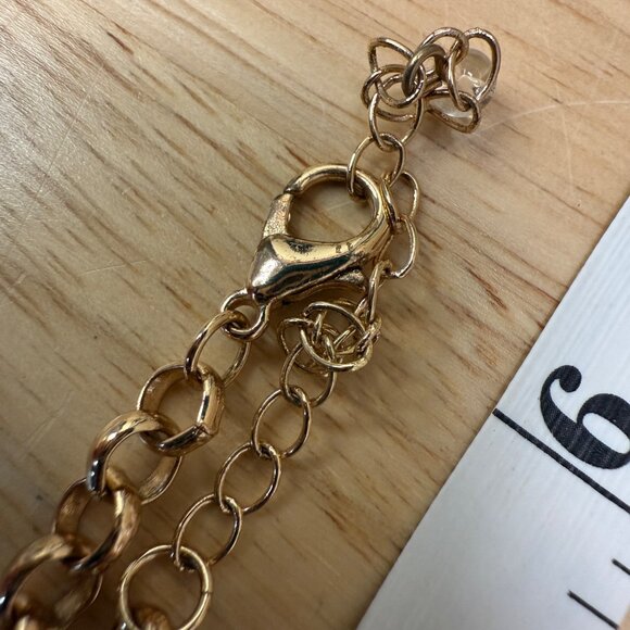 Juicy Couture Gold Tone Heart & Crown Charm Necklace With Pink Rhinestones - Picture 10 of 12